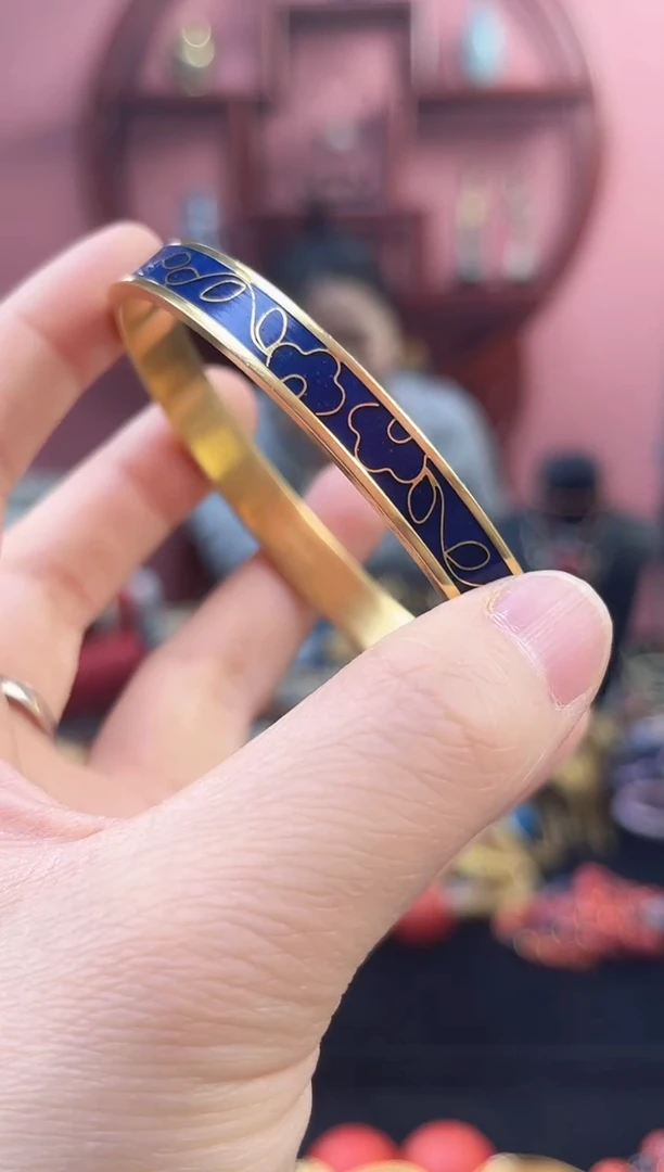 非遗 景泰蓝 镯子 宝蓝