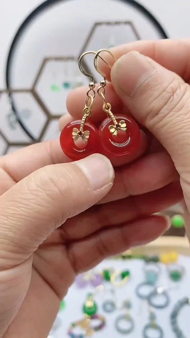 未镶嵌南红玛瑙耳饰741