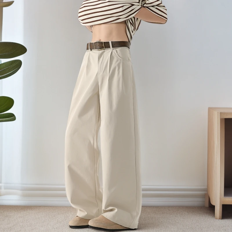 男装休闲裤美式大码直筒拖地阔腿裤薄款夏季垂感潮流宽松显瘦长裤