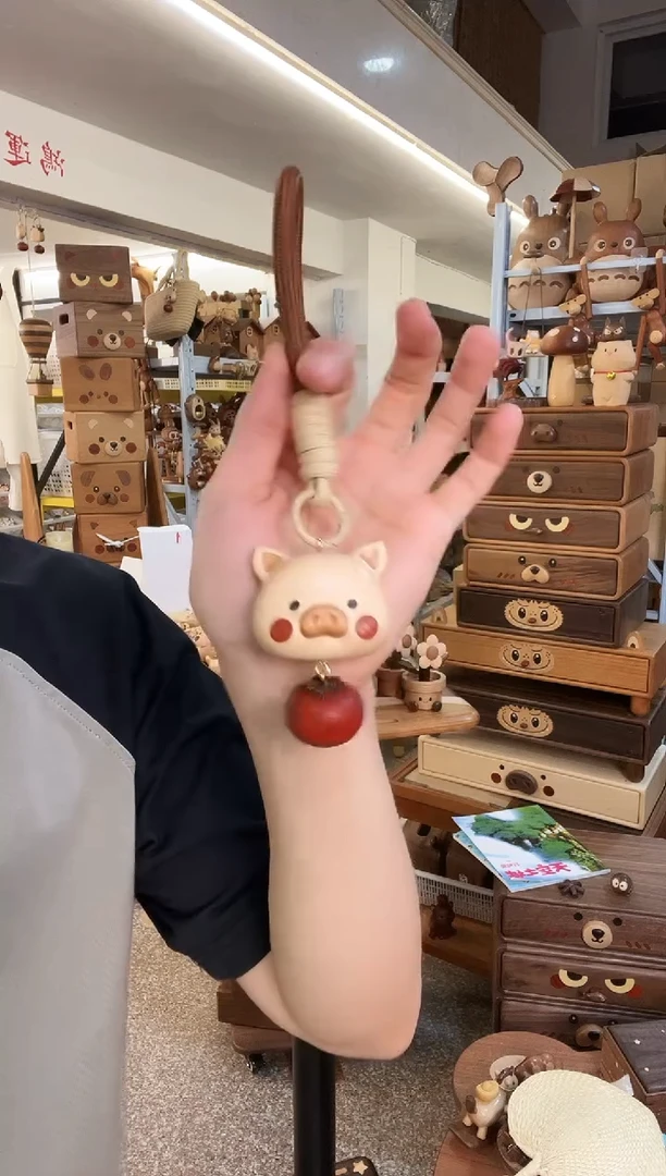 木原木微瑕猪柿挂件