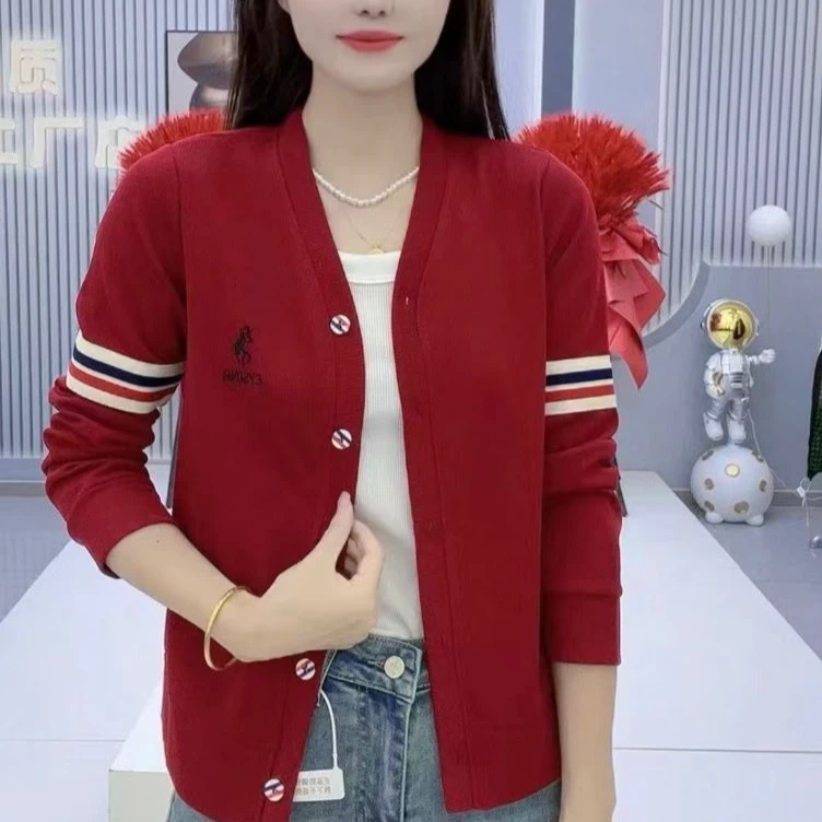 2025春秋新款洋气时尚休闲百搭宽松显瘦女士长袖上衣 开衫