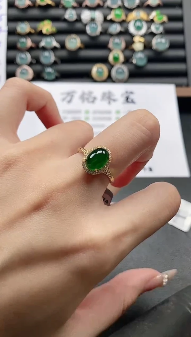 银S925镶嵌戒指翡翠51151