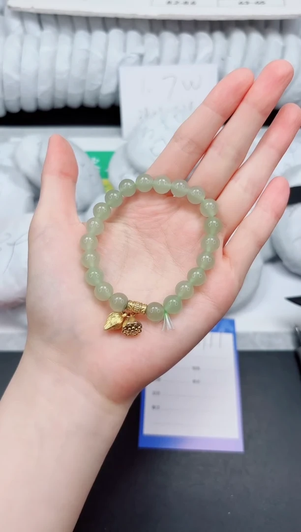 石英质玉手镯未镶嵌东陵绿手链主播同款一串