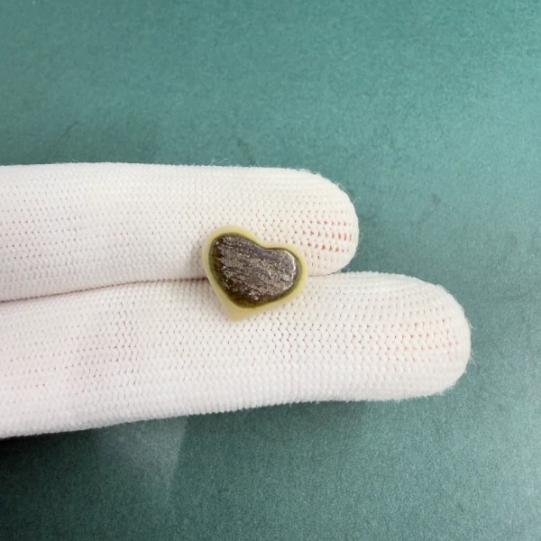 D1261天然猛犸牙爱心配饰 支持鉴定 假一罚四