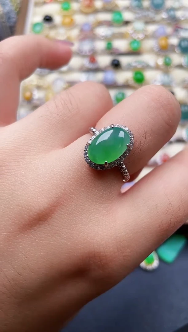 银S925镶嵌戒指翡翠177