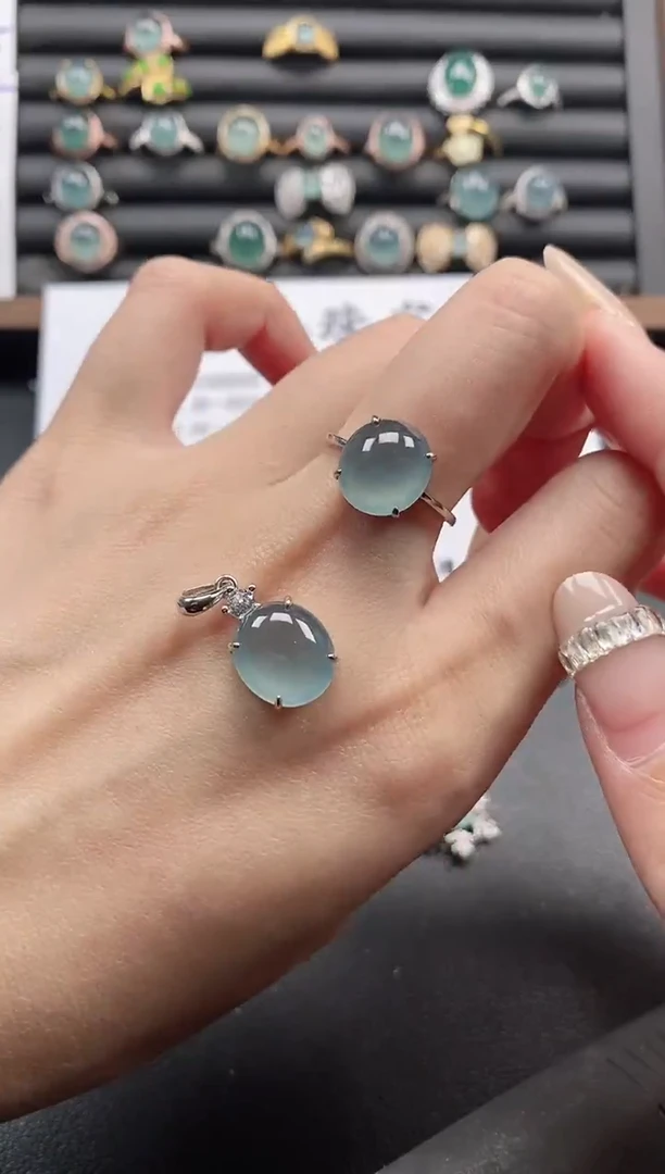 银S925镶嵌戒指翡翠51151