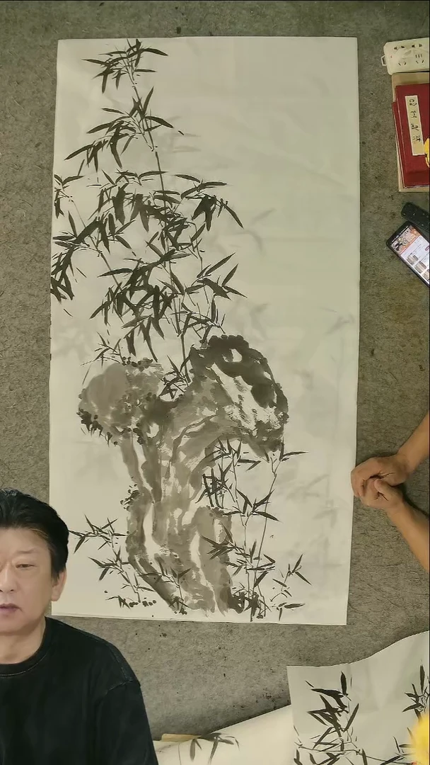 国画四尺整张  墨竹