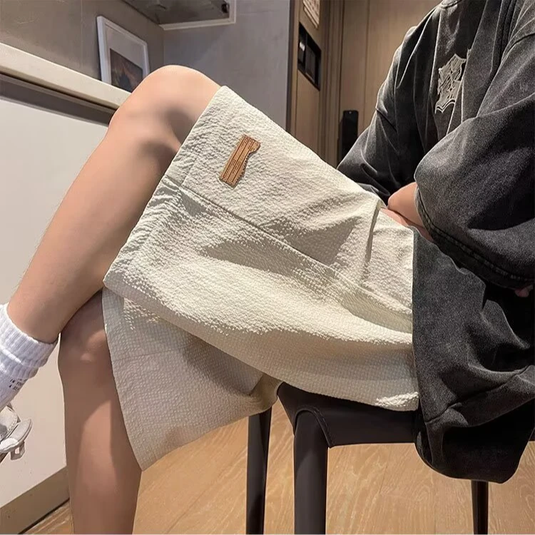 肌理感短裤男夏季薄款速干沙滩裤潮牌直筒宽松外穿五分裤子百搭
