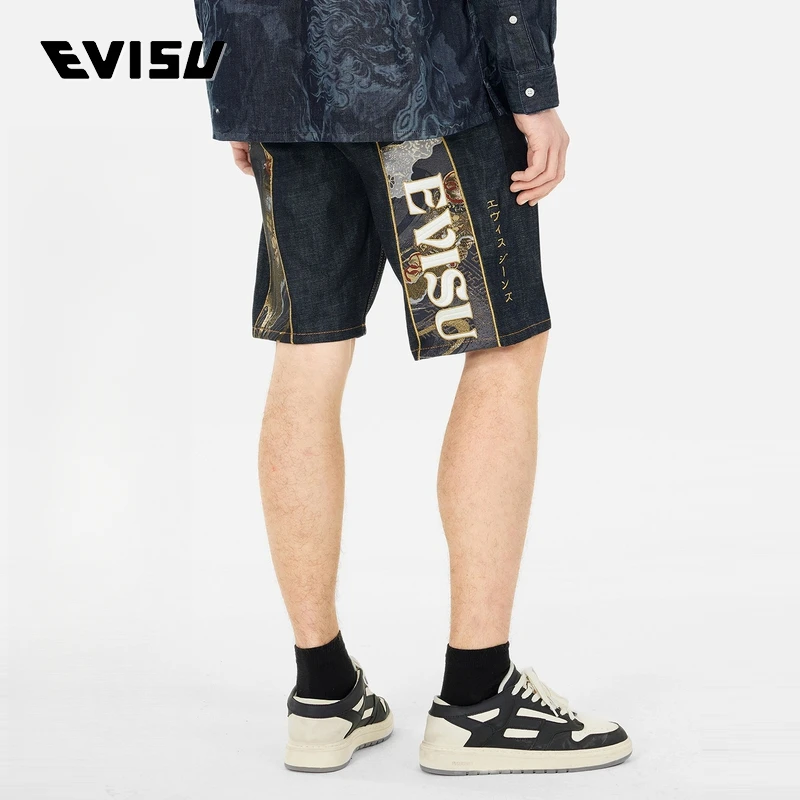 EVISU福神 2025年春季男士织锦大M牛仔短裤2ESHTM5DS1154XXDN