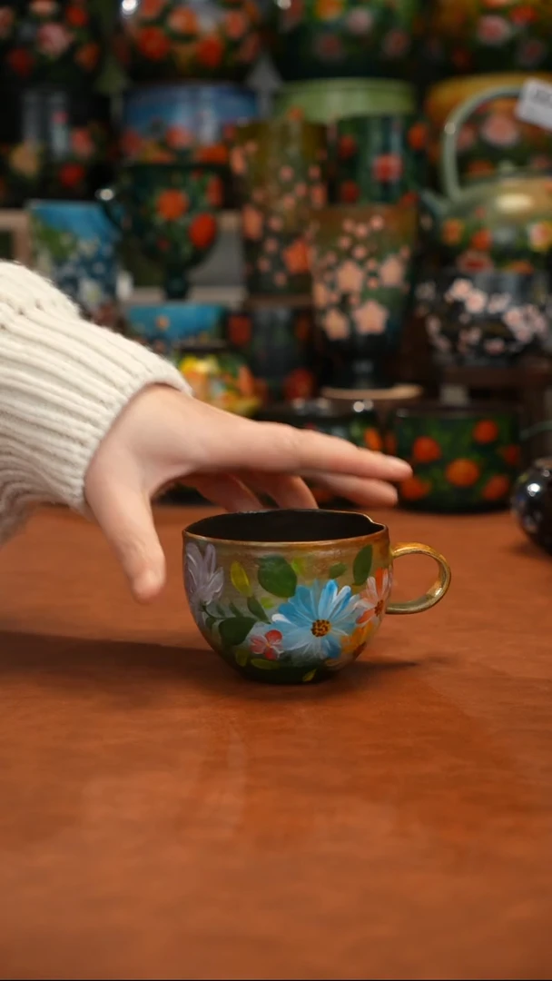 紫砂油画手绘釉下彩