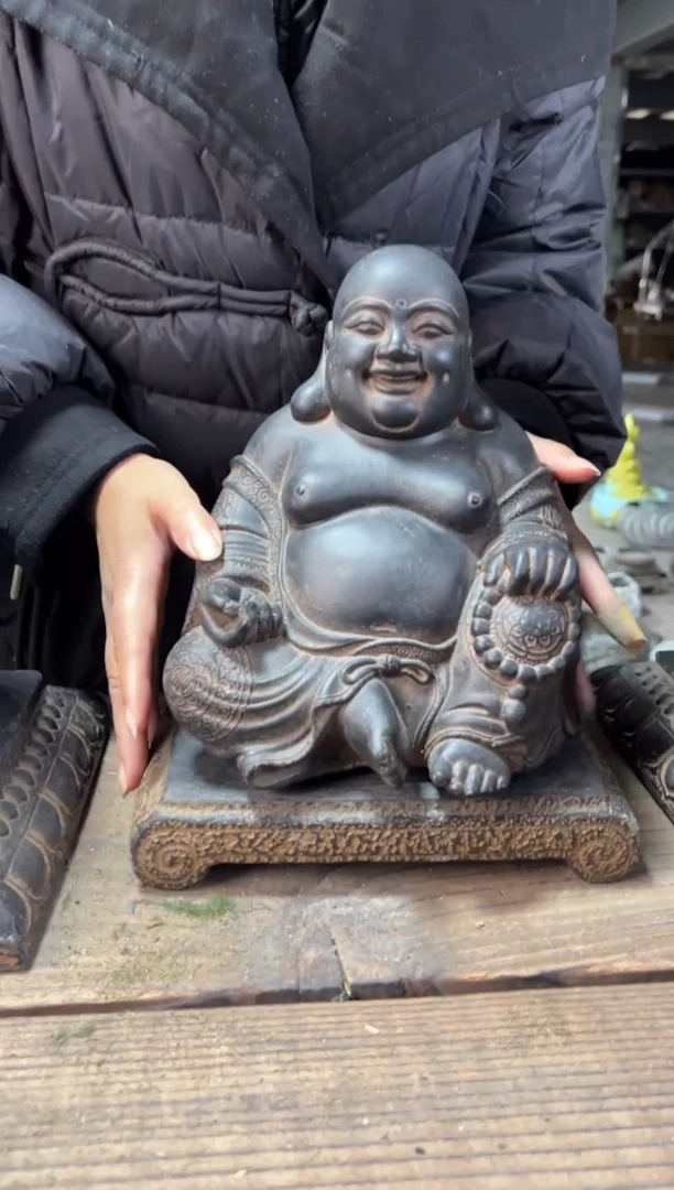 陶土大肚佛+小江枫底座