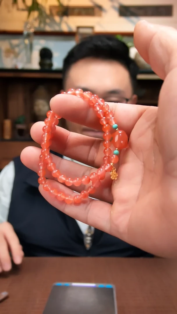 未镶嵌手串南红玛瑙南红双圈手串DN6*
