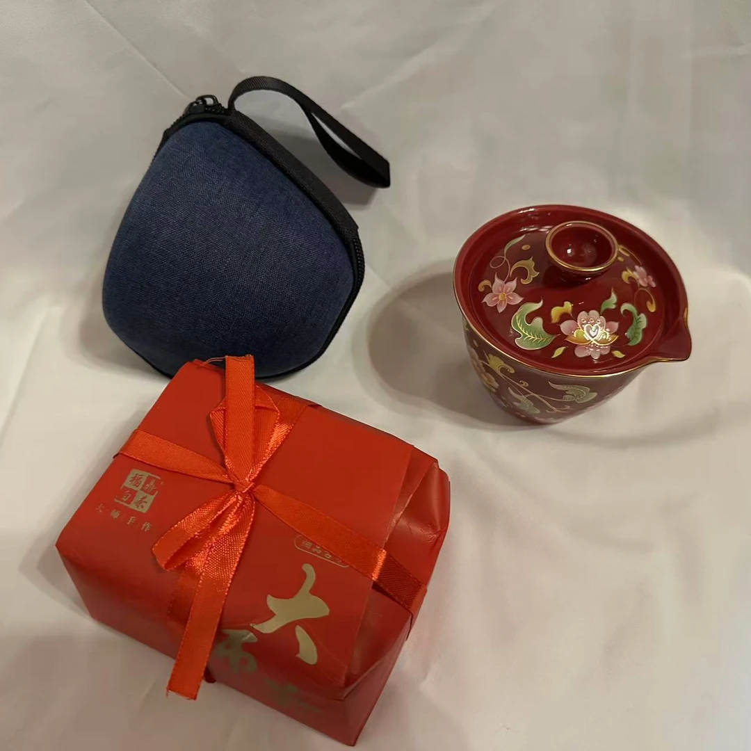 檀尘旅行携带盖碗送二个茶杯大师