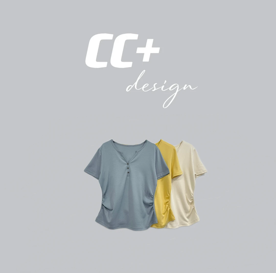 微胖大码百搭显瘦v领短袖T恤女夏季收腰弧形上衣1259#