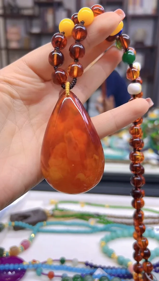 【闪购商品】蜜蜡毛衣链未镶嵌M643