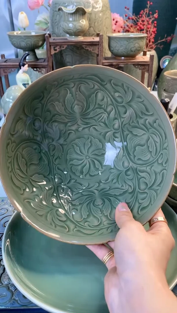 【闪购商品】900092内外双刻割口 折楞大斗笠碗