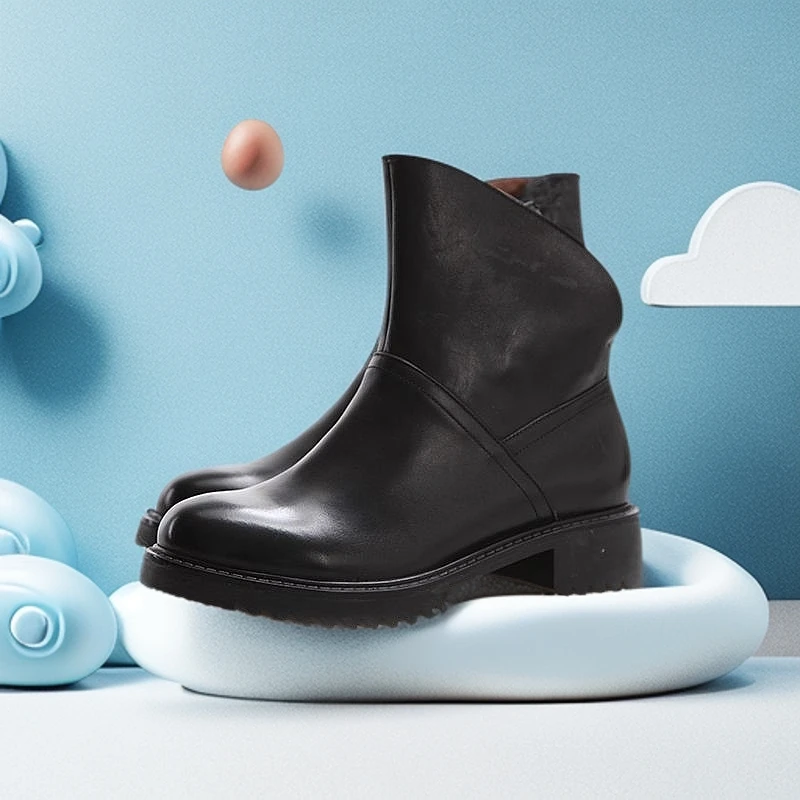 DY1520-1女款时尚百搭手工真皮马丁靴