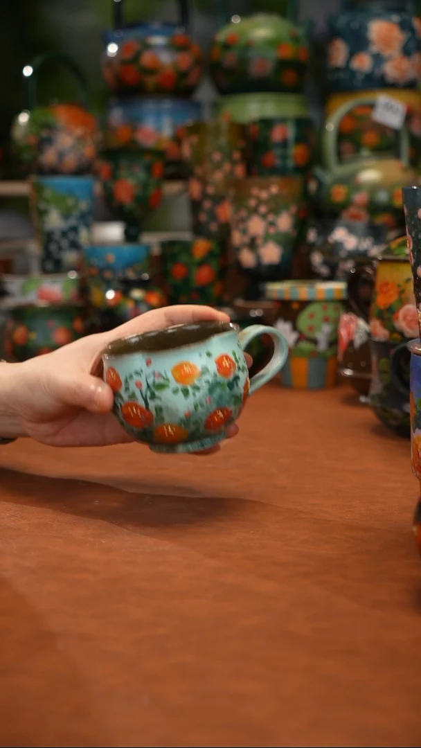 紫砂油画   釉下彩   杯子