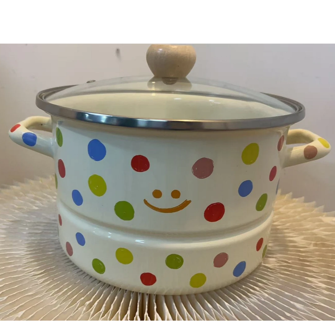 斑点蒸锅 不锈钢蒸锅 颜色规格随机 DJ