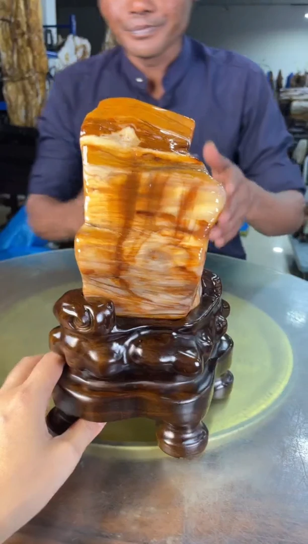 未镶嵌摆件硅化玉19