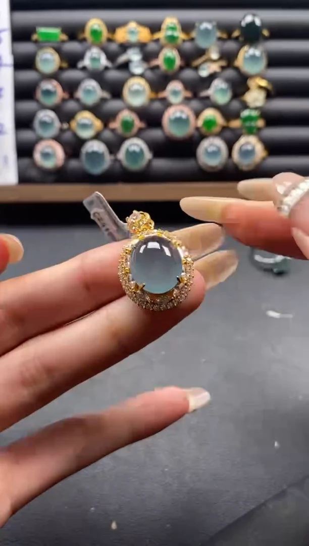 银S925镶嵌戒指翡翠51511