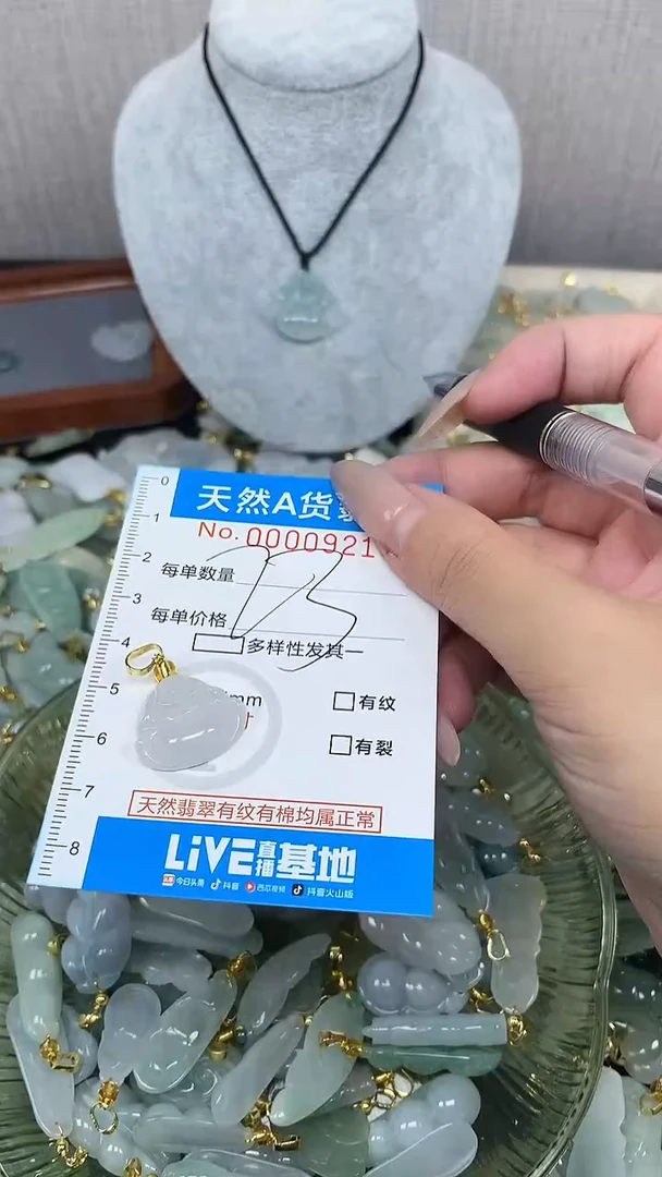 翡翠未镶嵌颈饰净货挂件-0921