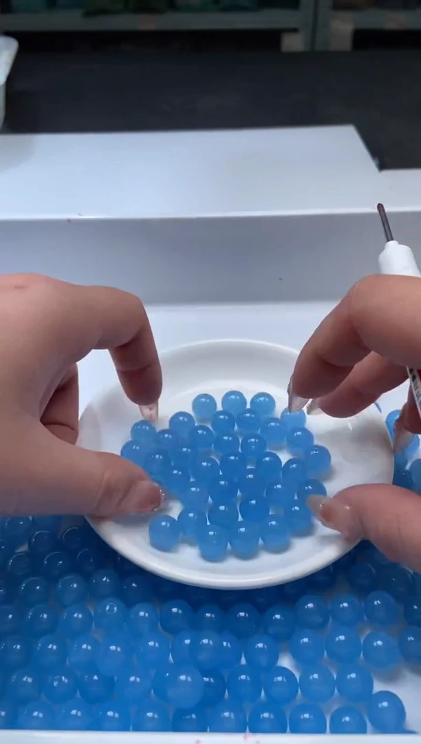 未镶嵌颈饰玛瑙/玉髓w417海蓝10mm*10颗