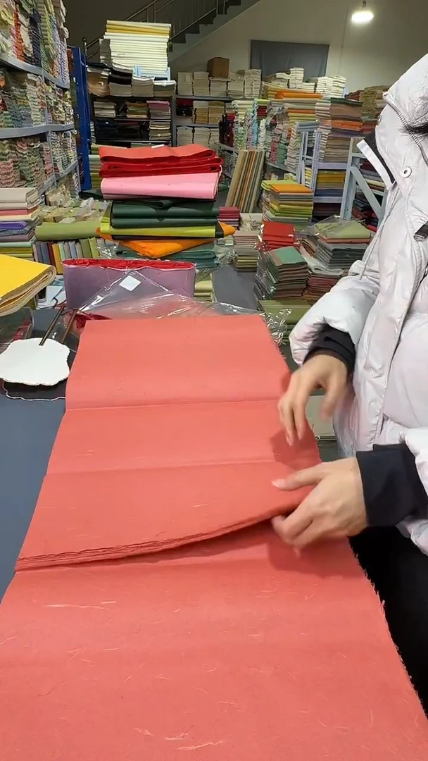 34*138丝绒楮皮砖红色25张