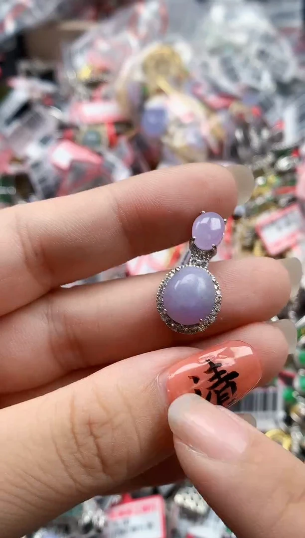 银S925镶嵌戒指翡翠天然A货缅甸翡翠