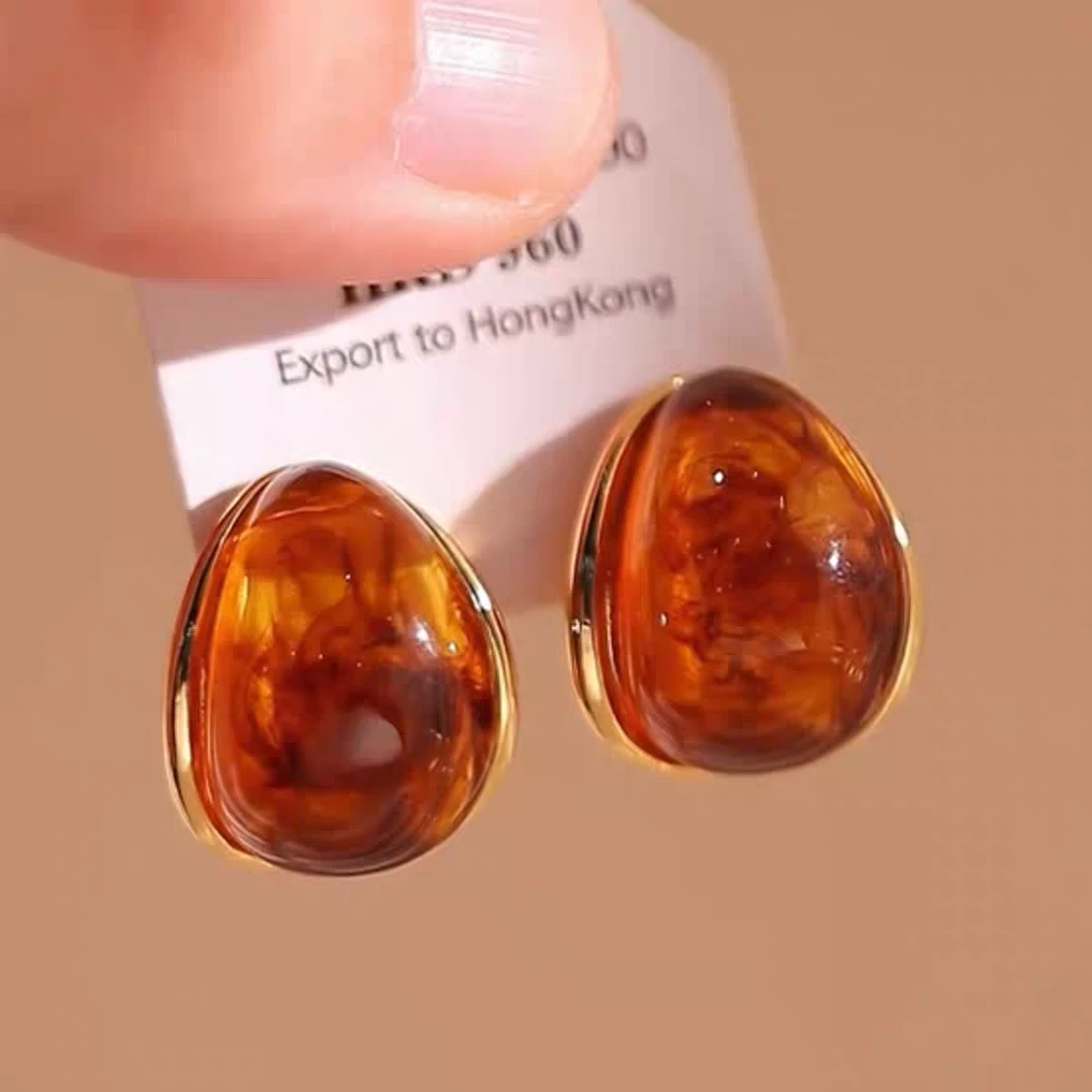 铜合金耳饰 气质轻奢百搭简约简约优雅精致网红设计师耳环F3003