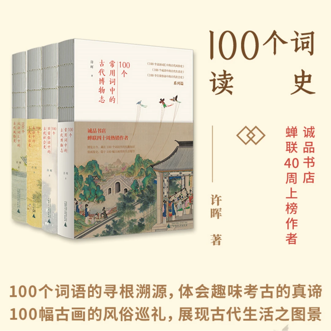 许晖100词套装四本（纸上美术馆和成语中的历史）