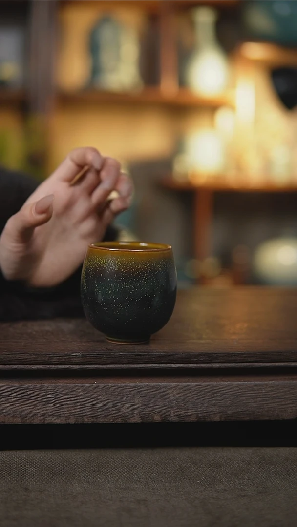 【闪购商品】杯茶叶末小龙蛋杯瑕