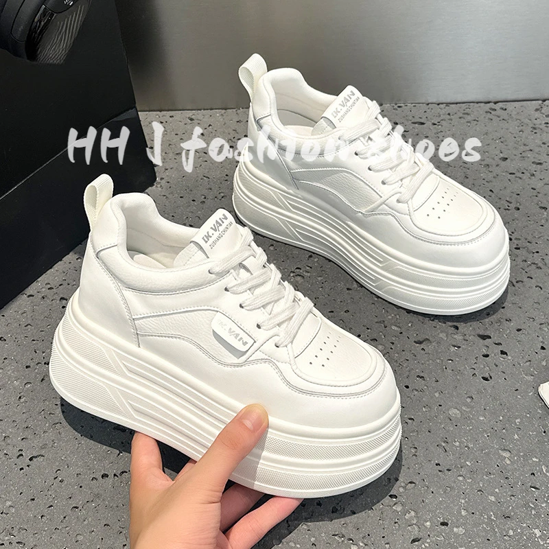 厚底爆款小白鞋女小个子百搭2025年秋季新款真皮增高运动休闲板鞋