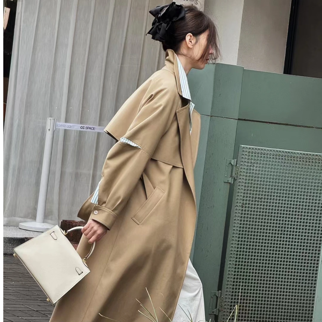 SHUTONG- 春秋设计感高端英伦风气质显瘦简约通勤百搭风衣-9097