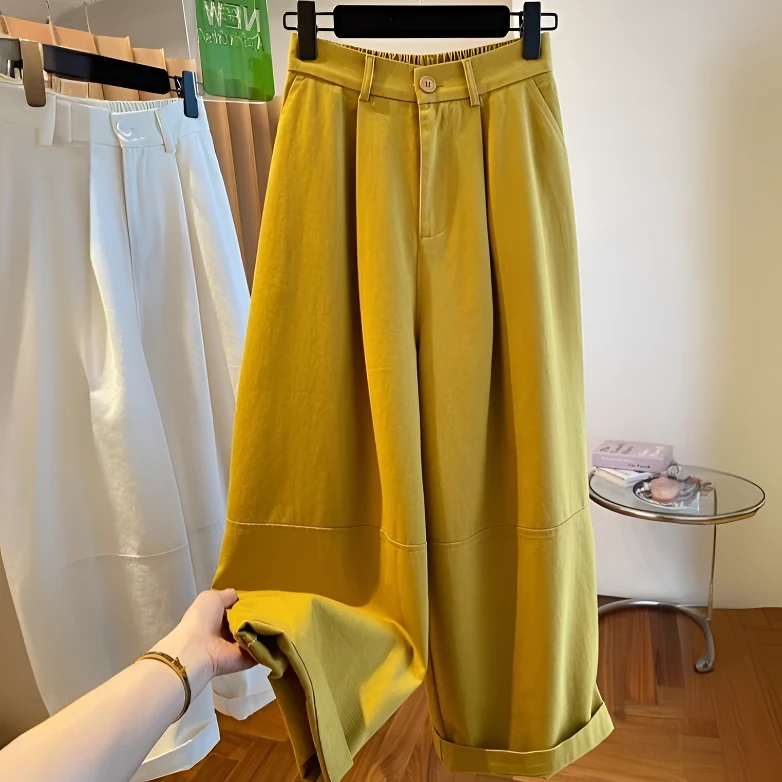 【现货】设计师款宽松慵懒休闲裤棉质春夏直筒时尚百搭垂感