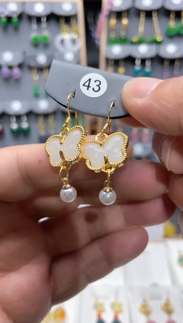 【闪购商品】和田玉耳饰银S925镶嵌时尚耳饰111