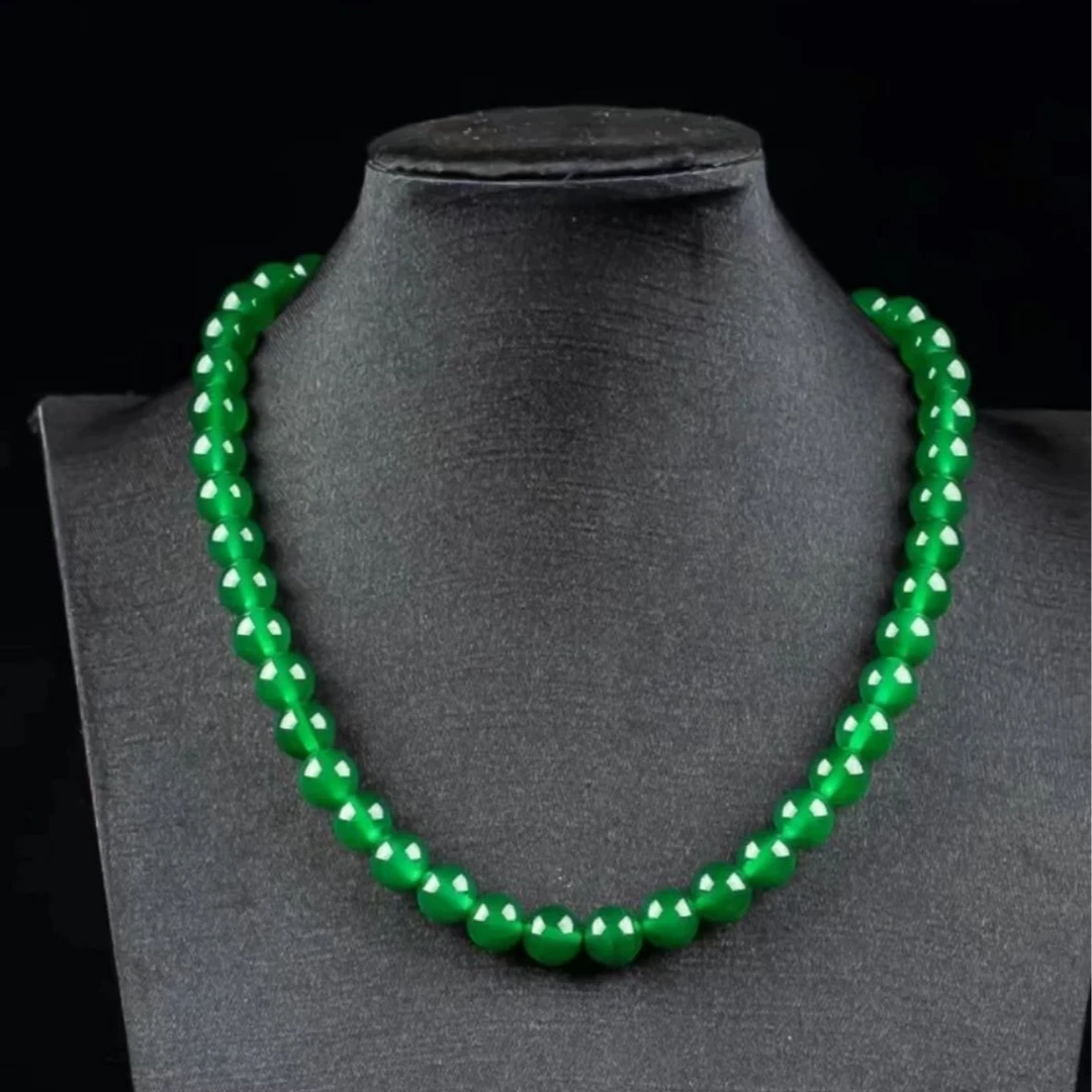 【大壮甄选】天然孔雀玉高端大气项链卡8mm