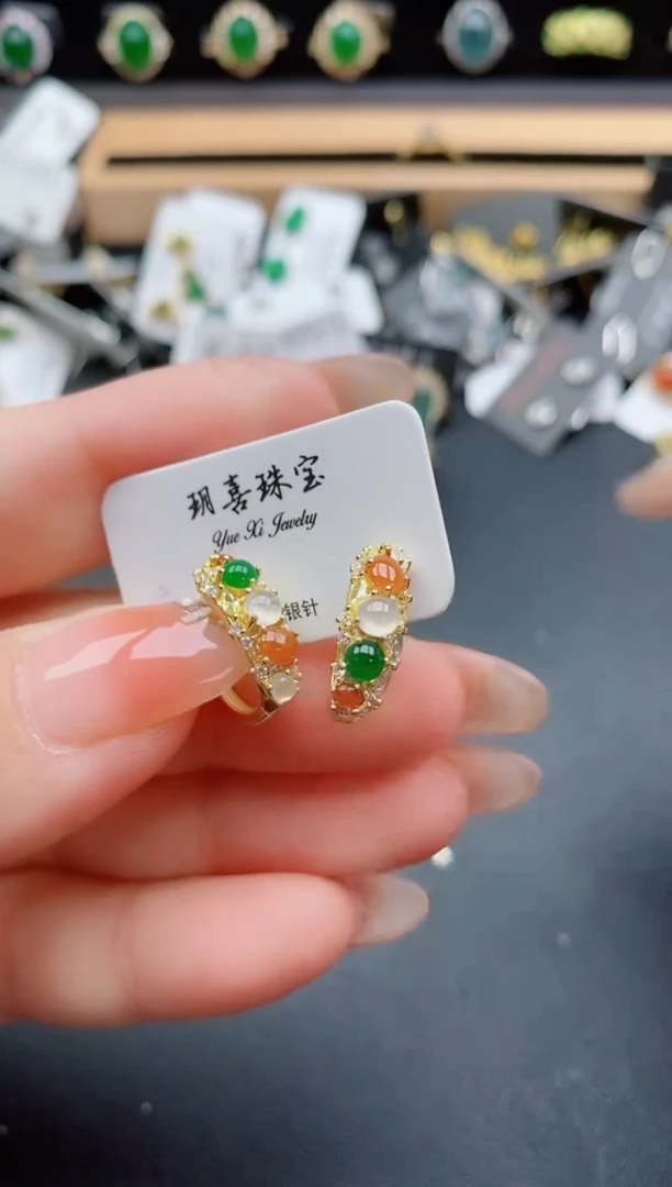 银S925镶嵌戒指翡翠1
