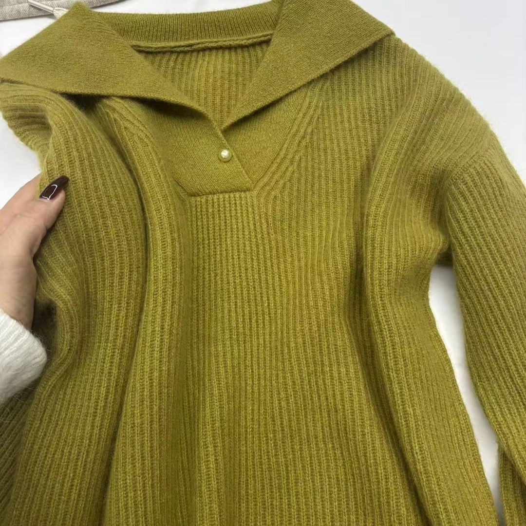 秋冬新款保暖毛衣时尚百搭柔软密熊绒韩版长袖翻领上衣女f1868