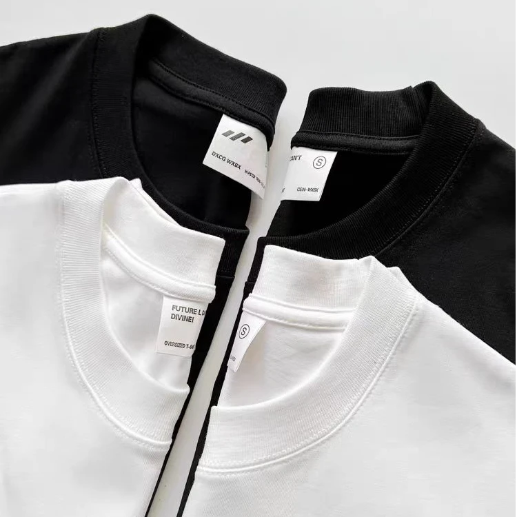 【2件装】300G重磅复古纯棉圆领短袖纯色净版t恤夏季圆领宽松半袖ol