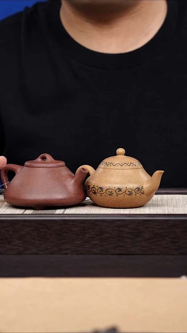 茶壶紫砂GX墨绘君德+ZFF全砂 子冶石瓢