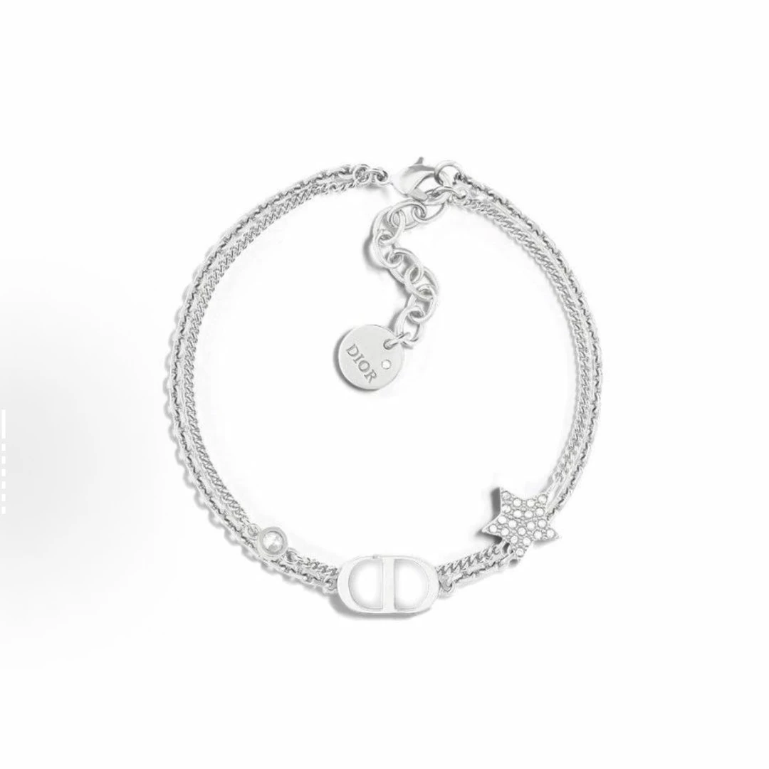 未使用 DIOR/迪奥 双层手链银色