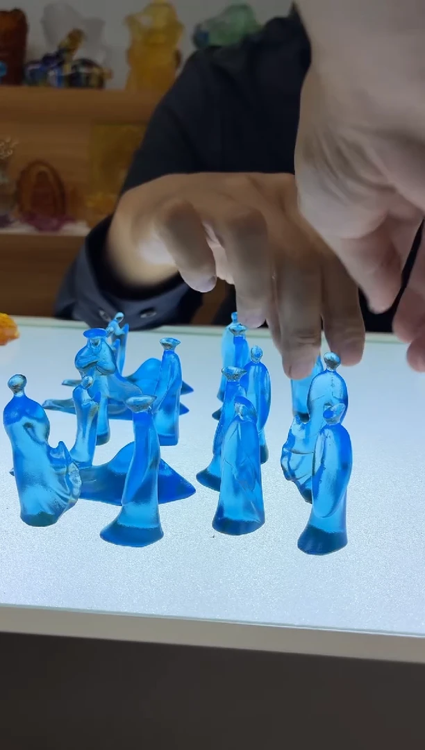 琉璃手工艺品古法琉璃蓝色无相随机发一个