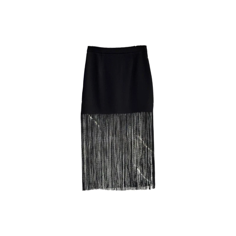 南油小众设计师新品流苏半身长裙