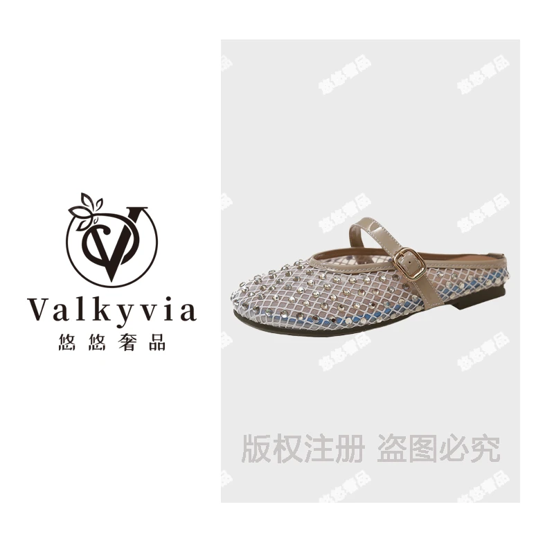【Valkyvia/悠悠奢品】2025春季新款高级感水钻玛丽珍鞋小香风凉鞋
