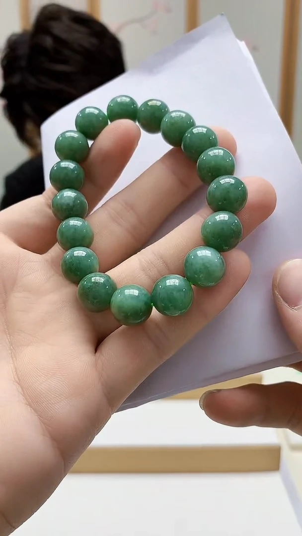 未镶嵌定制翡翠5145bb-毛货手串11