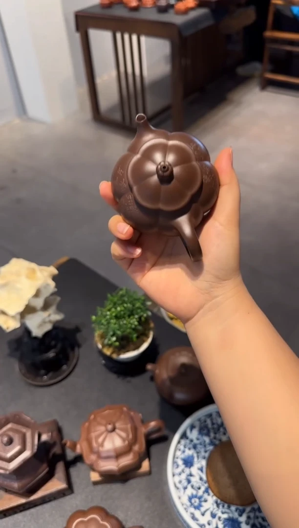 茶壶紫砂龘**朤柿柿如意