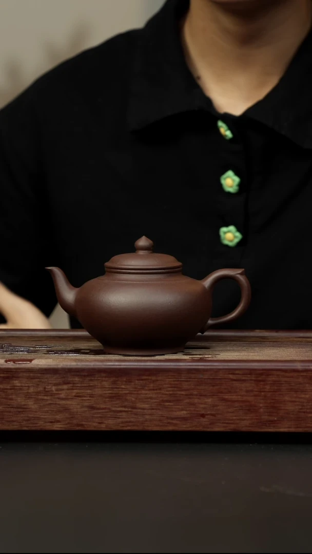紫砂茶壶老紫泥  笑樱