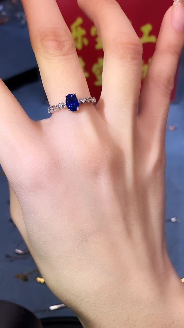 【闪购商品】蓝宝石戒指银S925镶嵌1111111