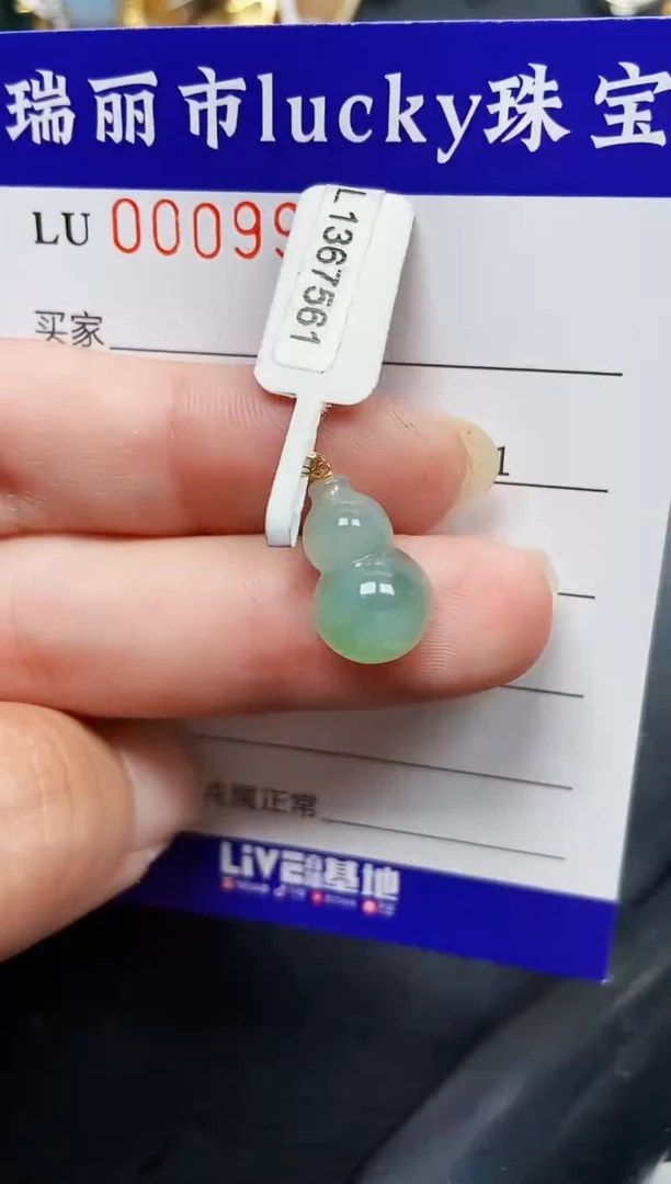 翡翠18K金镶嵌颈饰9957